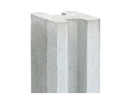 GLEUFPAAL BETON GRIJS 11.5x11.5x270 cm  hoekmodel  met gleuf van 5 cm