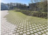 WATERPASSERENDE BETON BETONKLINKER ECO BLOCK  LIJNMOTIEF  GRIJS 22x22x10 cm