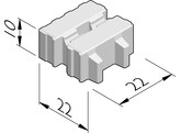 WATERPASSERENDE BETON BETONKLINKER ECO BLOCK  LIJNMOTIEF  GRIJS 22x22x10 cm