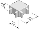 WATERPASSERENDE BETON BETONKLINKER ECO BLOCK  BLOKMOTIEF  GRIJS 22x22x10 cm