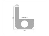 ALU SIDE DRAIN - RIGHT END PIECE - WITH HORIZONTAL OUTLET DIA 5cm