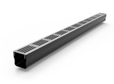 VANDIX STARLINE MINI - caniveau en PVC et d une grille design en alu noir structure 100x6x5xcmH